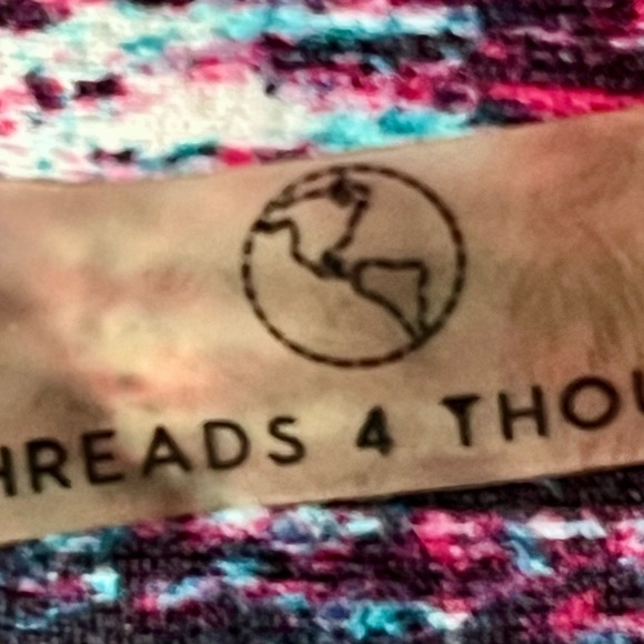 Multicolor Abstract Print Sports Bra Threads 4 Thought - Picture 8 of 10